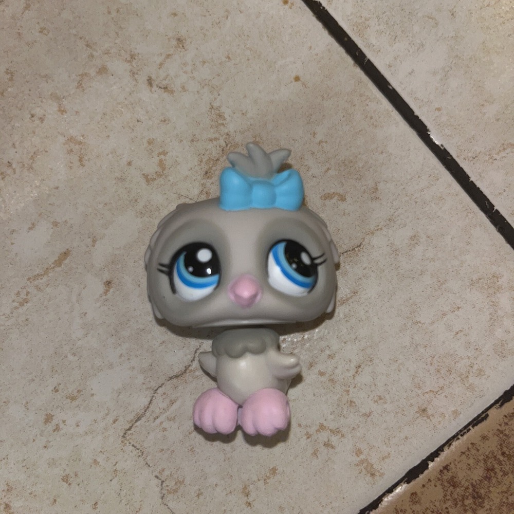 Littlest Pet Shop Bird Owl Gray‎ Pink Baby Owl 1476 Authentic Lps